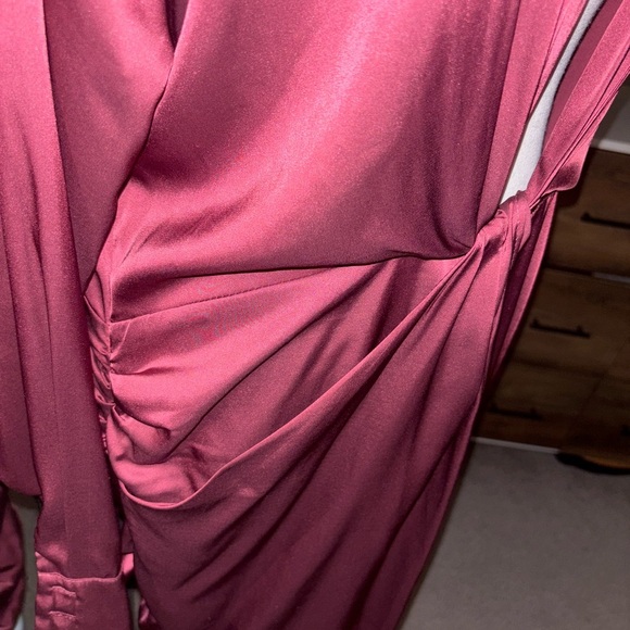 Fashion Nova Satin Burgundy Dress - Picture 3 of 6